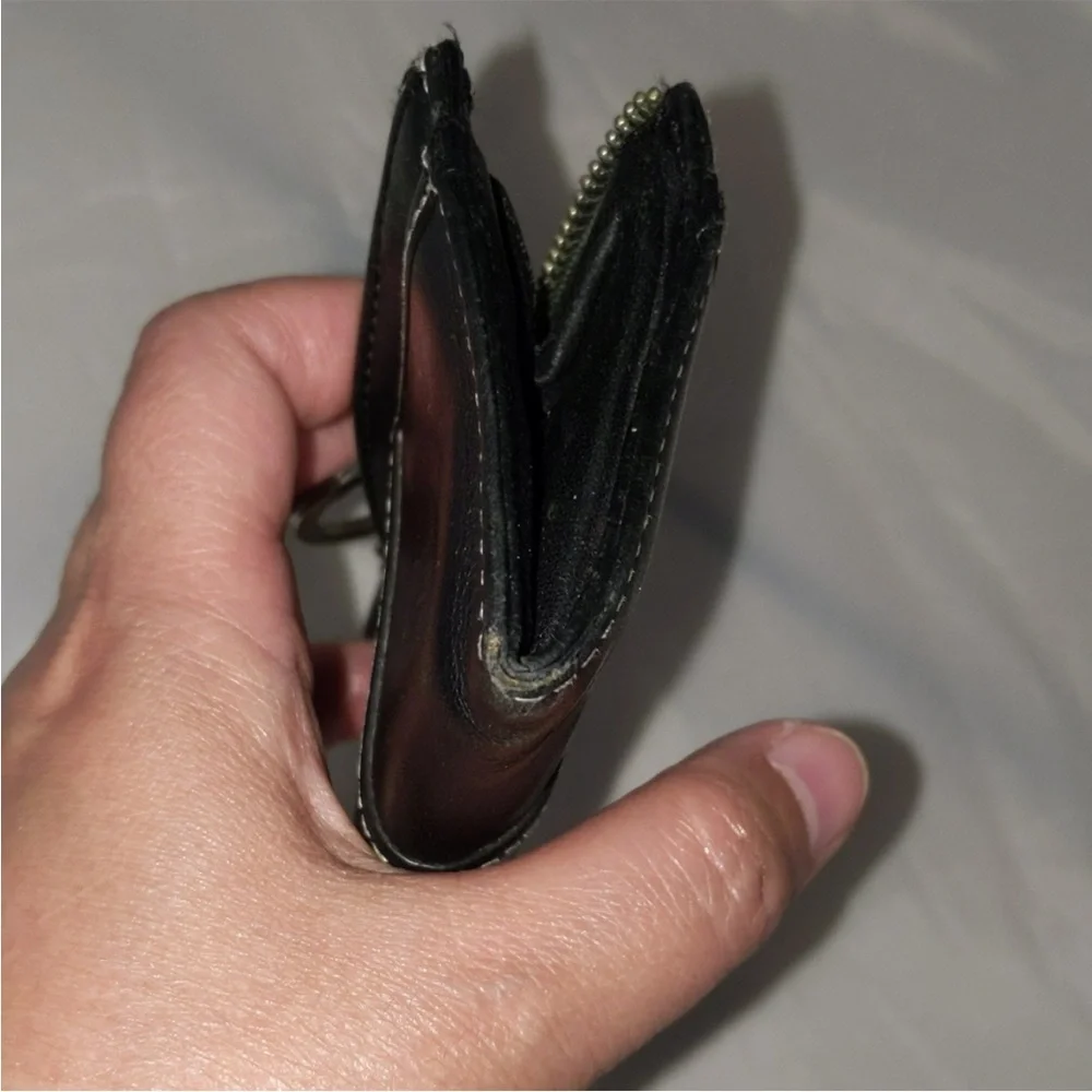 Coach Black Leather Keychain Wallet